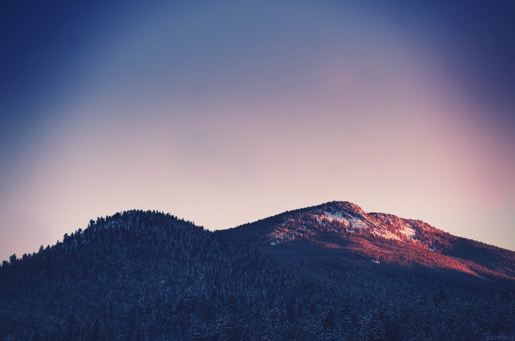Snow Covered Mountain Sunset