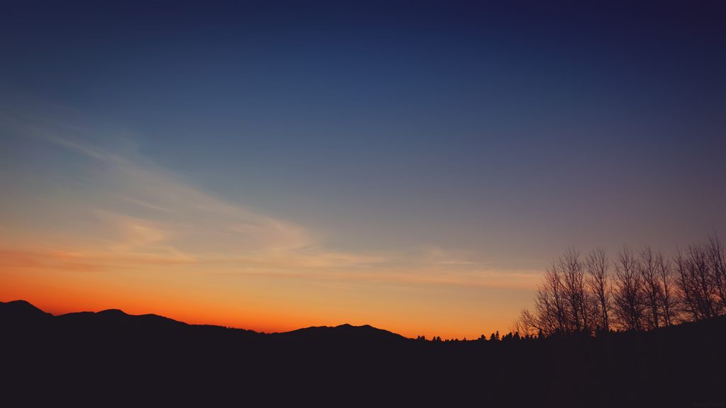 Orange and Blue Dark Sunset in Colorado
