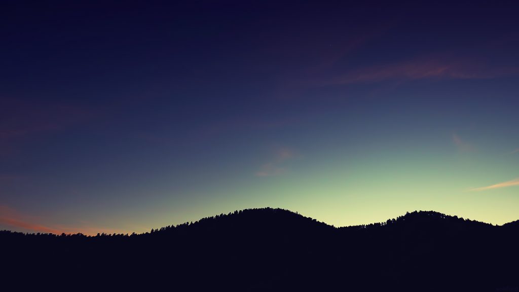 Dark Silhouette Mountains Sunset