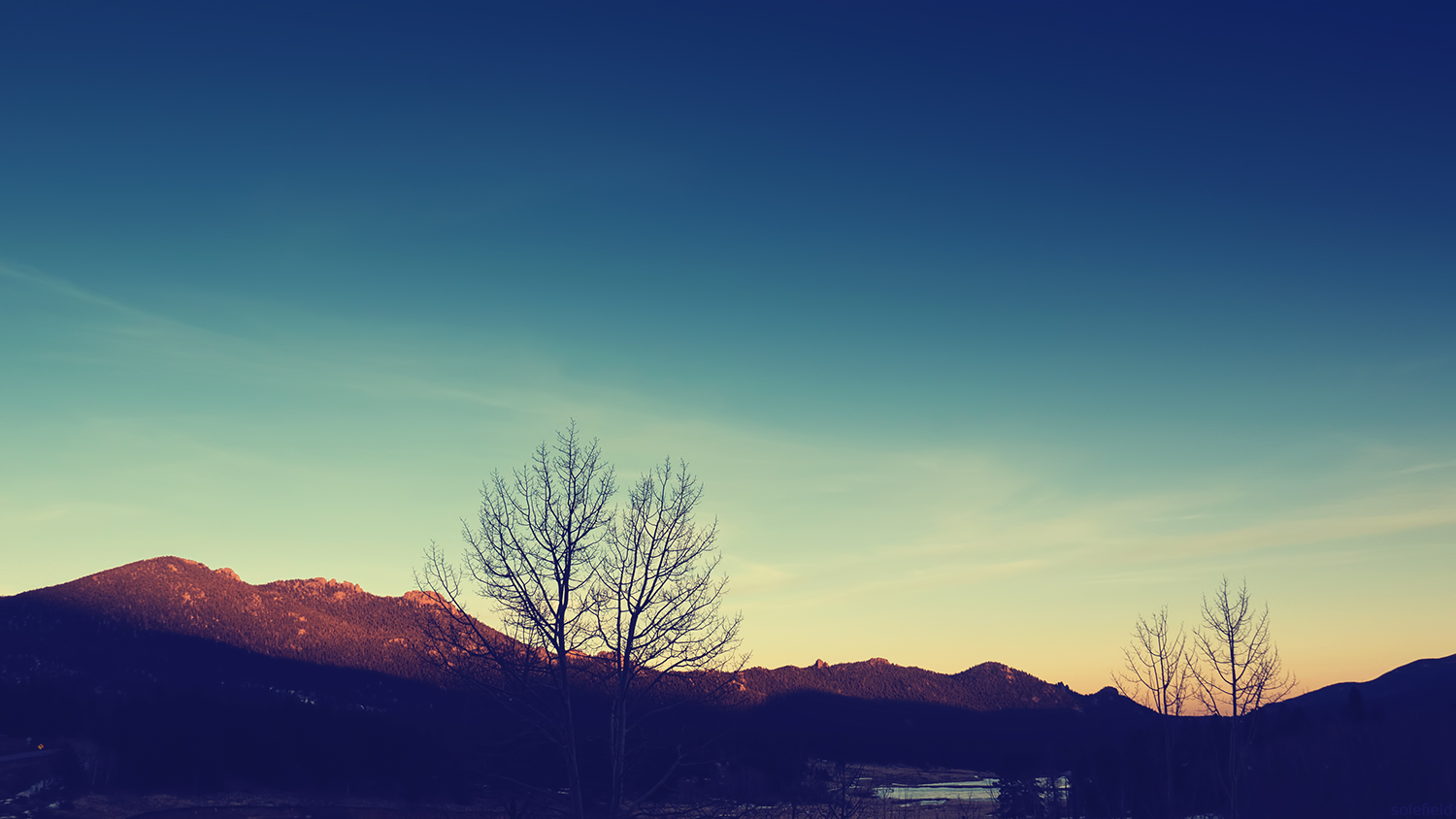 Blue Sunset in Colorado Winter