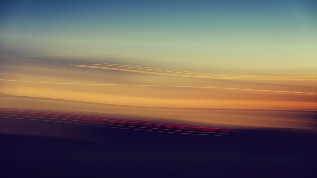 Abstract Sunset Lines in Blue and Yellow