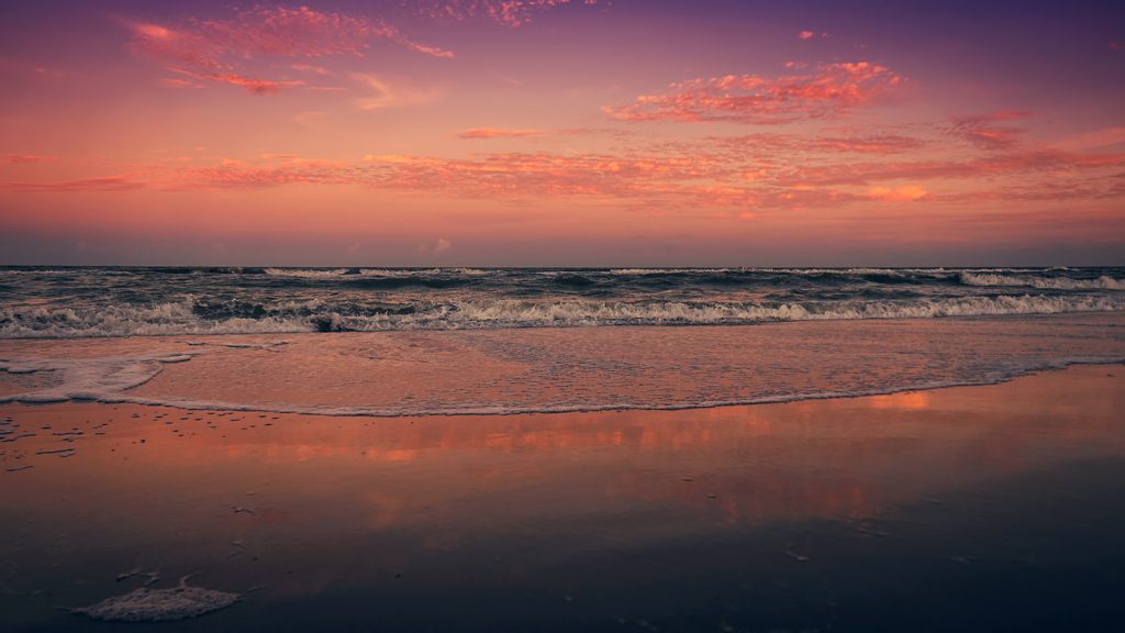 pink ocean sunset