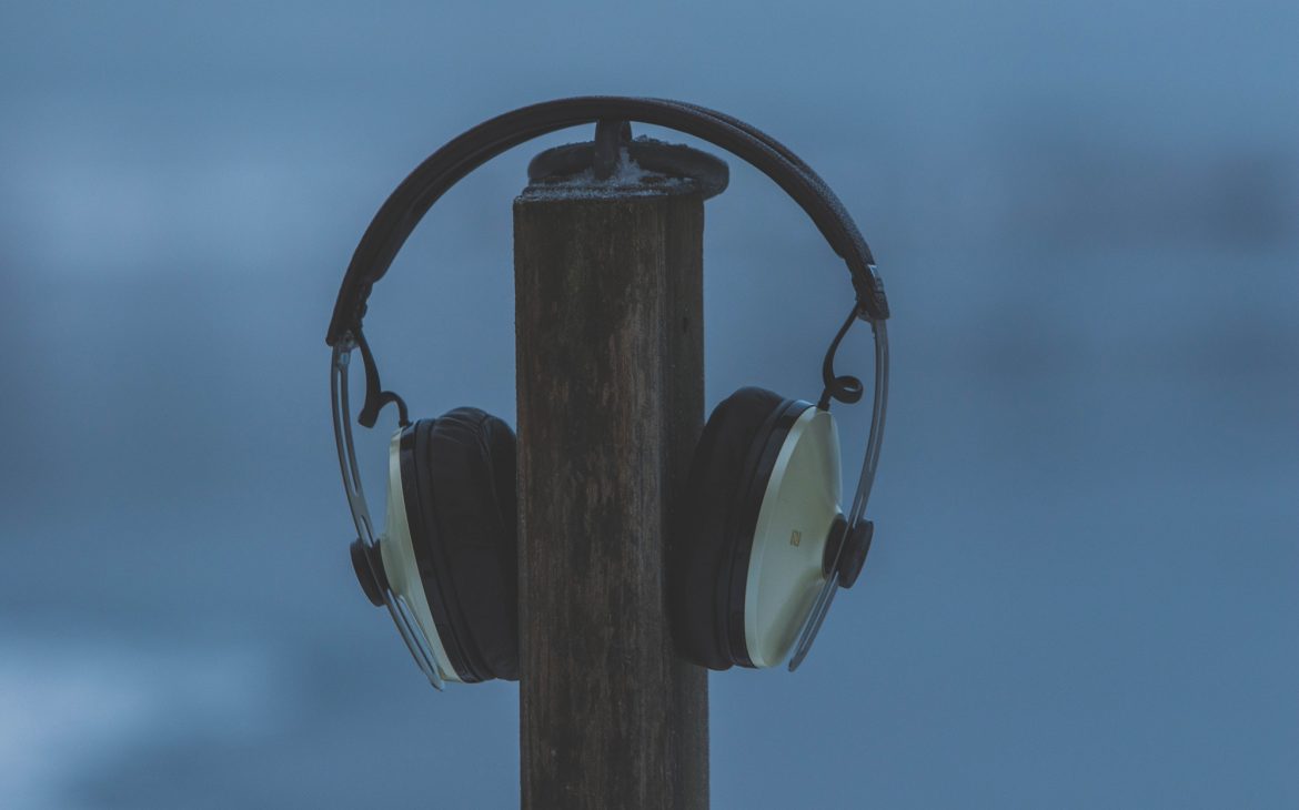 Headphones on a Post