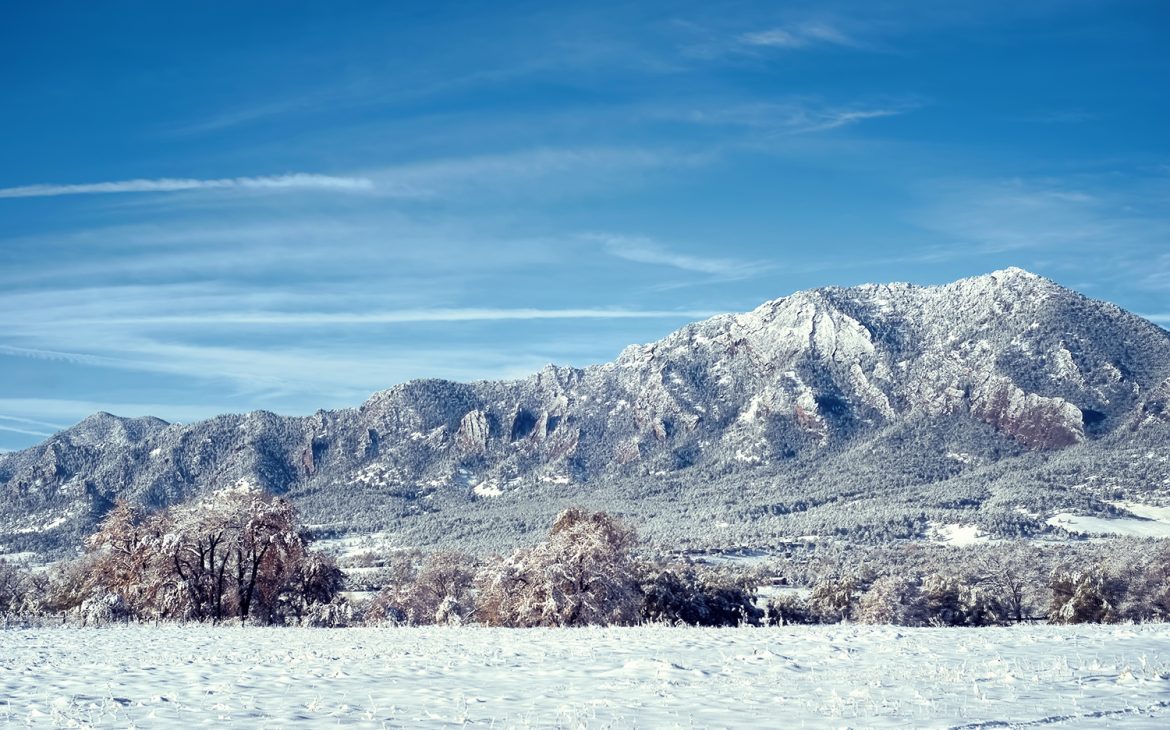 Snow Covered Flat Irons in Colorado